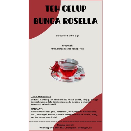 

BARU !! TEH CELUP BUNGA ROSELLA - ISI 10 KANTUNG TEH/MURAH/SEHAT/PRAKTIS/ANTI RIBET