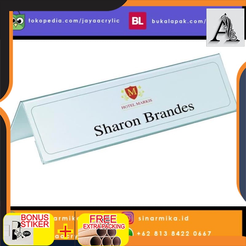 

Murah Desk Name atau Penanda Nama Meja Untuk Acara Meeting Hotel Restauran