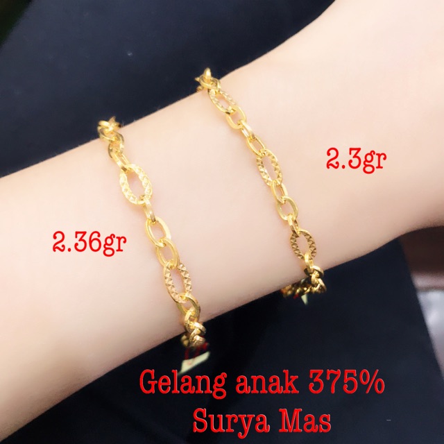 Gelang anak emas 375%