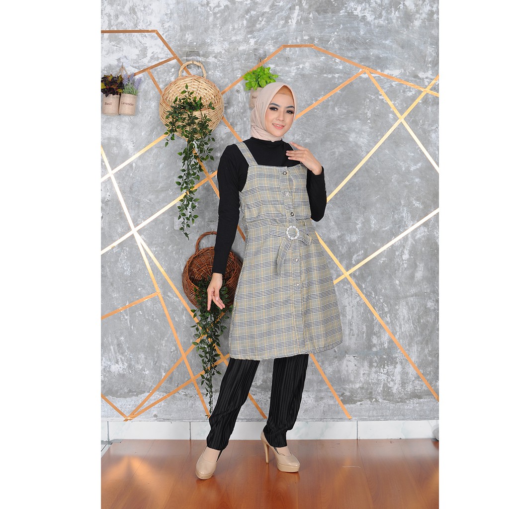 FORTUNA FASHION DRESS OVERALL KOTAK ZARA || OVERALL WANITA