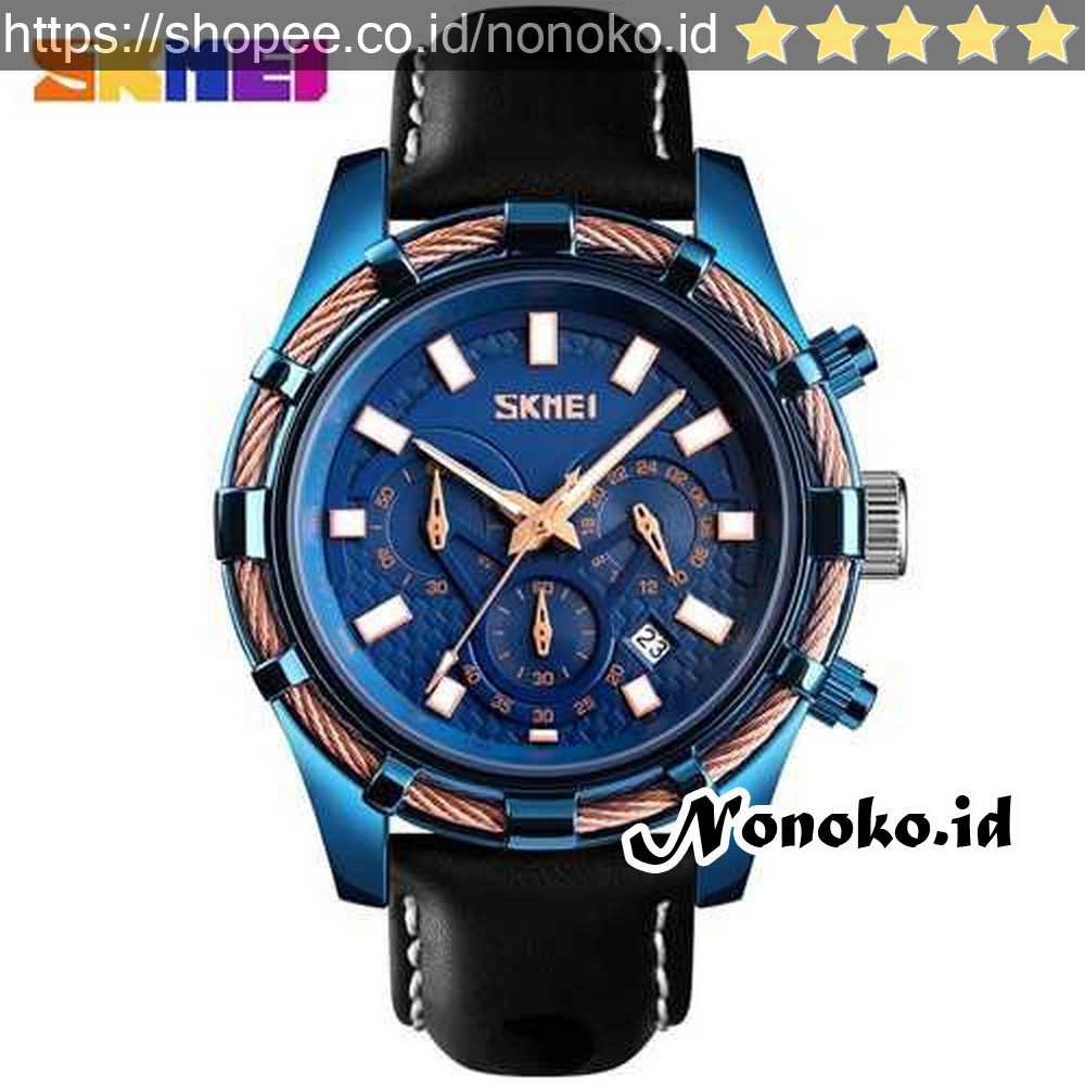 limited Jam Tangan Analog Chrono Pria SKMEI- 9189 Biru