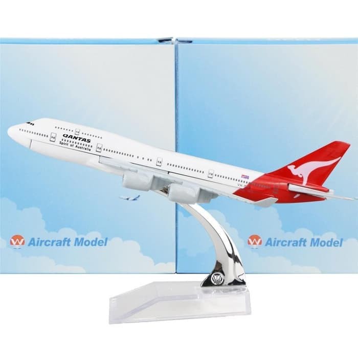 New Item! MINIATUR DIECAST PESAWAT QANTAS AIRLINES PAJANGAN HIASAN PESAWAT Baru!