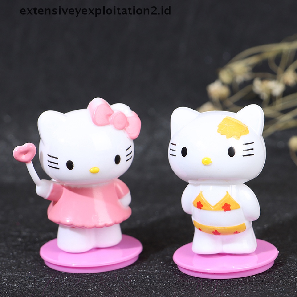 8pcs / set Boneka Hellokitty Handmade Untuk Dekorasi Kue