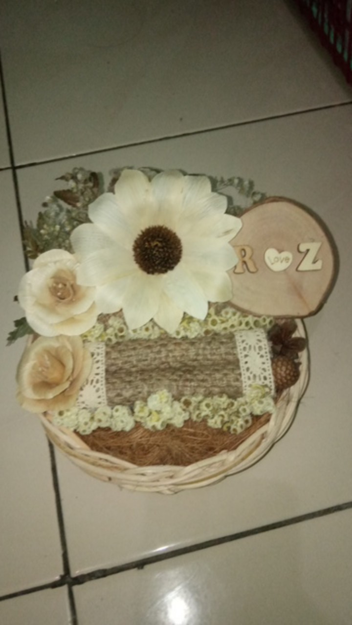 Eternal Natural Rustic/rattan Ring Basket (mahar Tempat Cincin/ring Bearer)