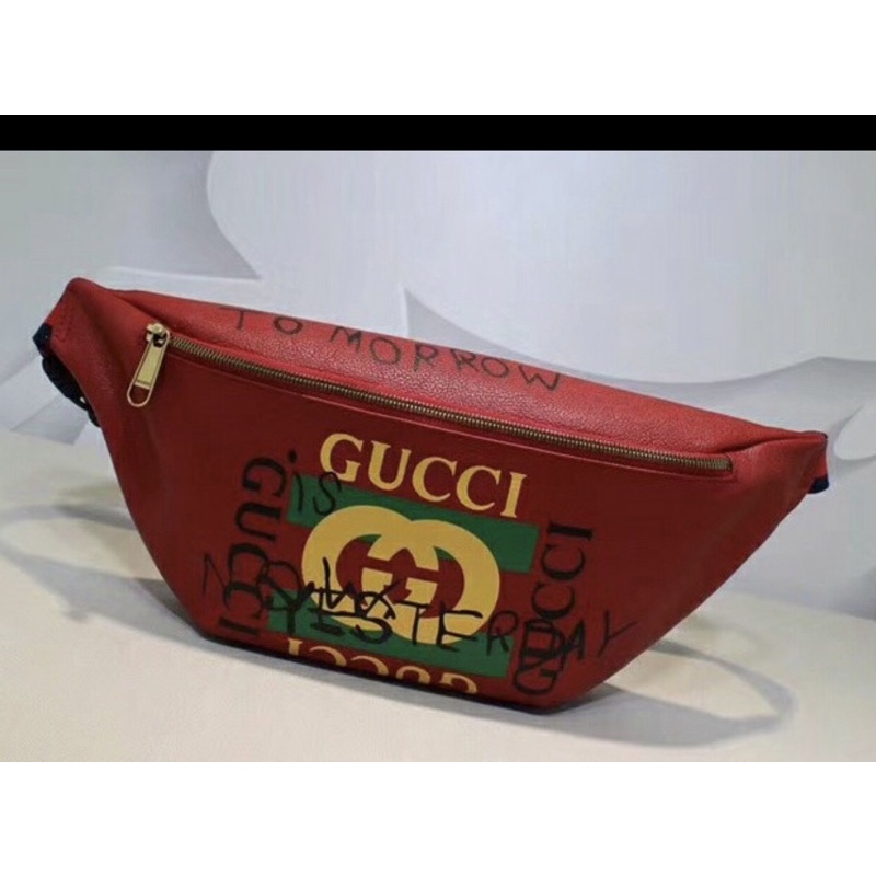 TAS PRIA/WANITA WAIST BAG GUCCI COCO CAPITAN RED LEATHER
