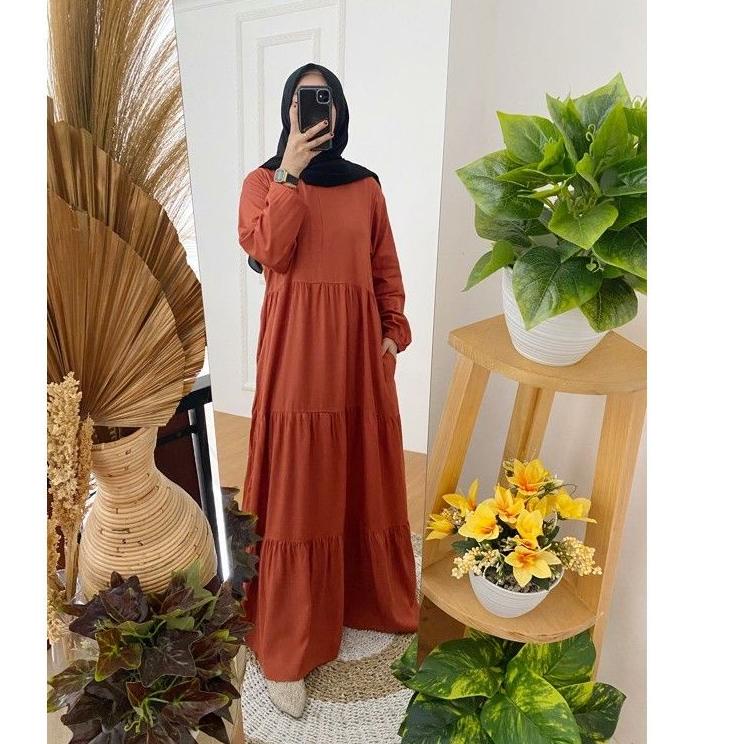 Recomended.. GAMIS POLOS BAHAN RAYON TWILL JUMBO BUSUI - AMARA HOMEY DRESS MAXI - BASIC BASIKA HOMEY