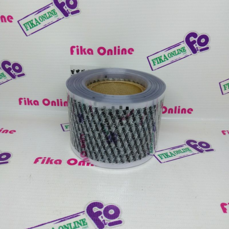 

Fika Plastik Srink Segel 5,5 cm x 100 m sablon custom bolak balik