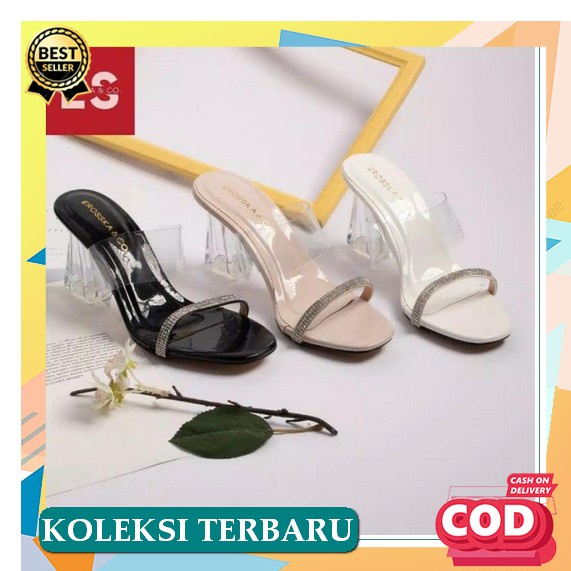 Sendal Haihil Sandal Haihils High Heels Hills Pesta Wanita Import Uh63 Malaika - High Heels Kaca Ben