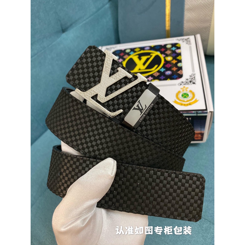 Men's belt LV·Lewisden men's belt. 100% top layer cowhide, leather 24k pure steel buckle can be used