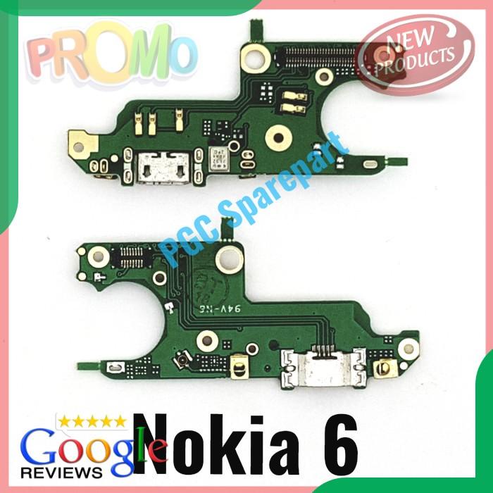 SPAREPART HP ORIGINAL PAPAN KONEKTOR PCB CONNECTOR CHARGER + MIC NOKIA 6 TA1000 TERLENGKAP