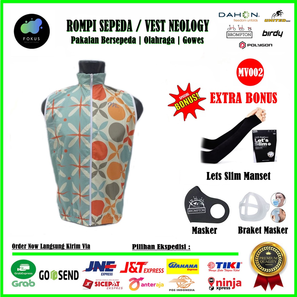 Rompi Sepeda Lipat Jaket Olahraga Windbreaker Unisex - MV002