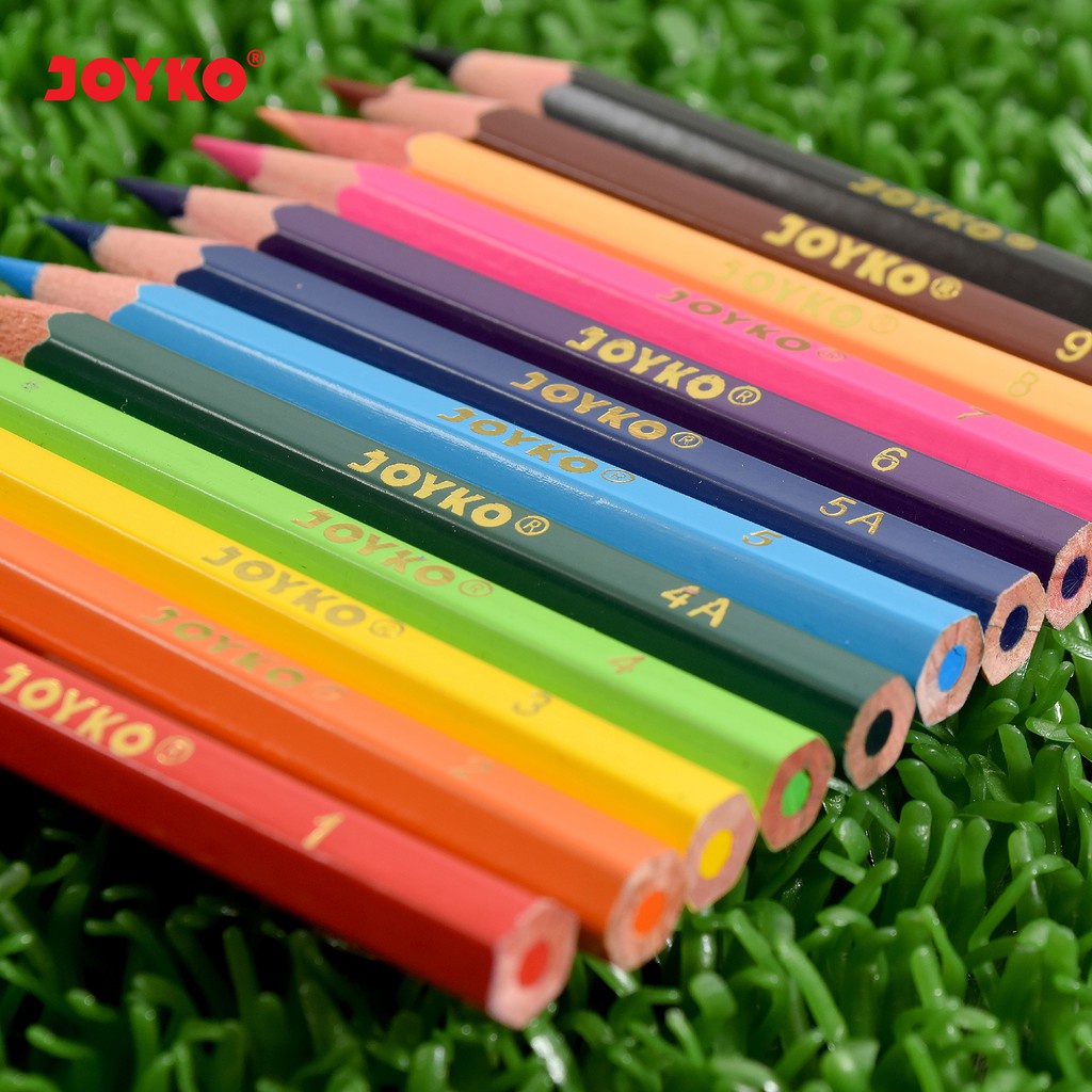 Joyko Pensil Warna Mini Short Color Pencils Hexagonal Grip - CPS24