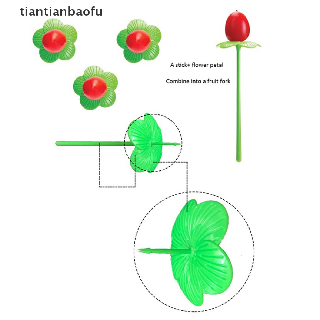 10 Pcs Garpu Buah Bentuk Bunga Untuk Dekorasi Rumah Tangga