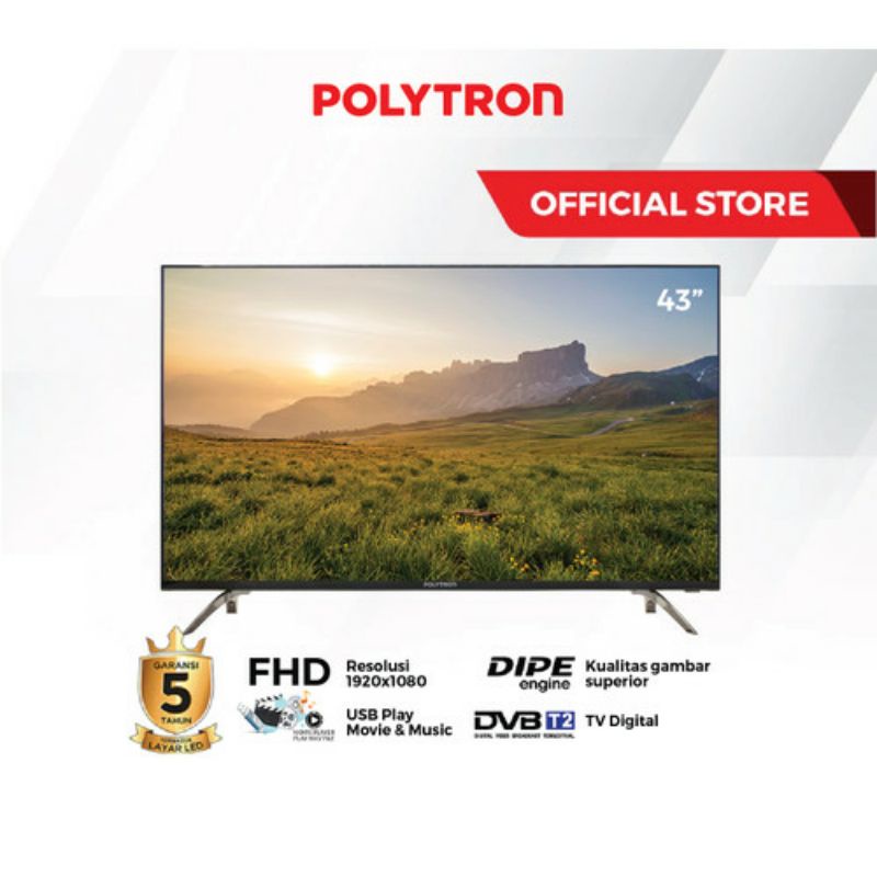 TV POLYTRON 43 INCH DIGITAL PLD 43V8953 TV DIGITAL 43INCH GARANSI RESMI