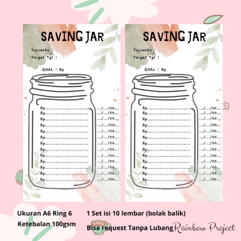 

Kertas Isi Binder A6 Ring 6 Loose Leaf Budgeting Keuangan Tantangan Menabung Tabungan Target Daily Financial Planner Cashflow Agenda Buku Catatan Hariam Bulanan