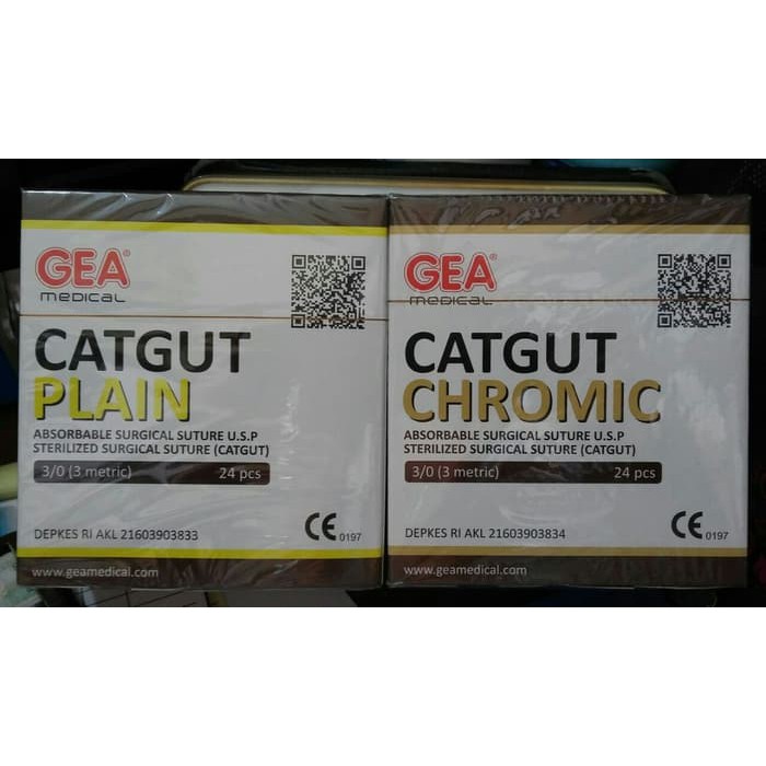 Jual Benang Catgut Plain Chromic Cromic Needle Jarum Suture