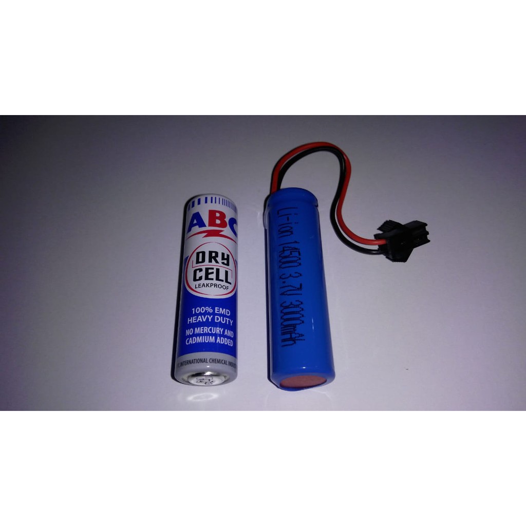 Baterai Batre RC Mobil Remot 3.7V 3,7V 3000mAh Socket Hitam 2pin 14500