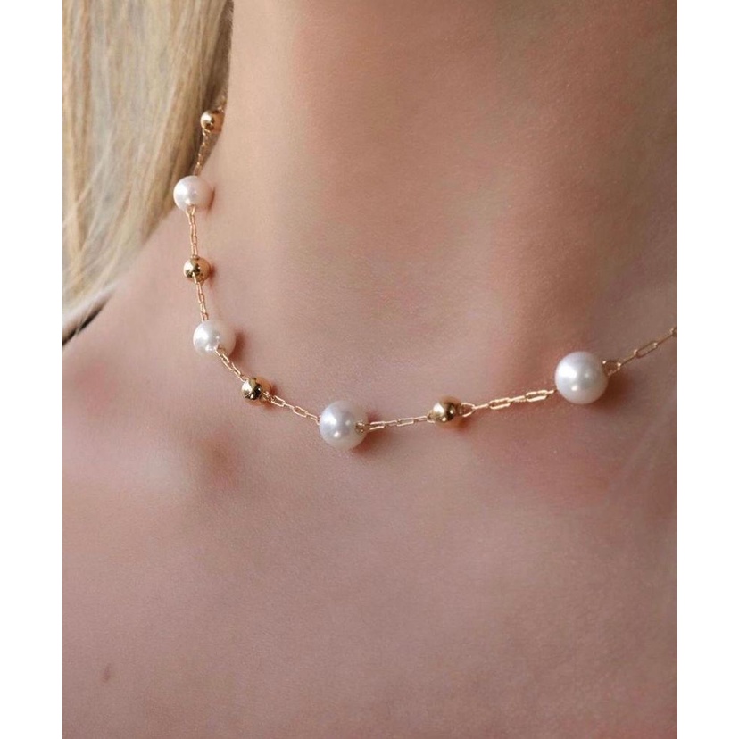 Senada Victory Kalung Mutiara Wanita Korea Pearl Choker Necklace Aksesoris Wanita SK065