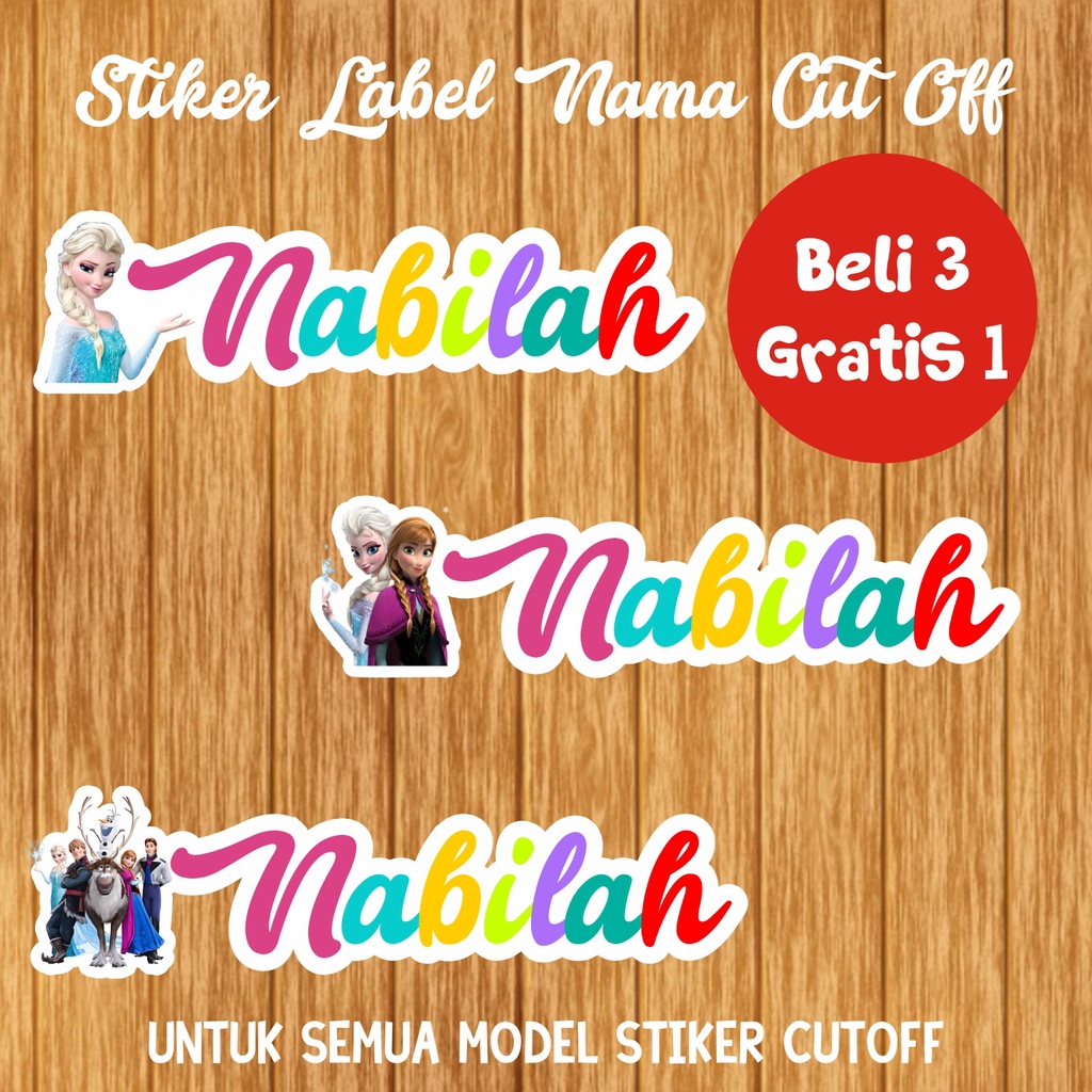 

STIKER NAMA CUT OFF FROZEN