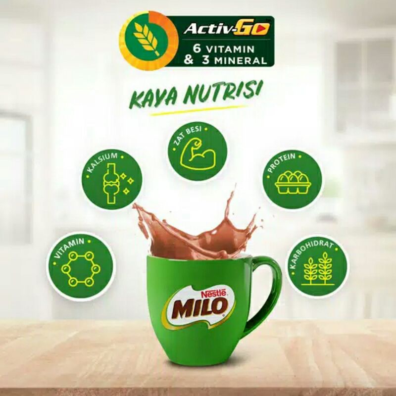 

Milo Activ Go Sachet 22 gram renteng isi 11 sachet