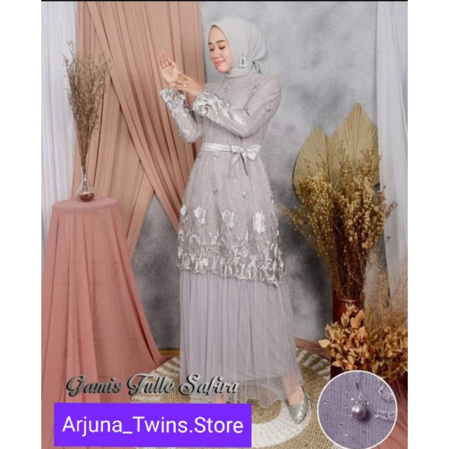 Safira gamis Tulle#safiragamis#gamisbrocade#gsmistulle#gamismurah#gamiscantik