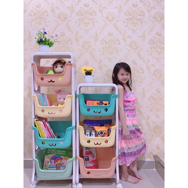 AZ RAK MAINAN SUSUN SERBAGUNA TEMPAT MAINAN ANAK 2 SUSUN 3 SUSUN PORTABLE TOYS RACK