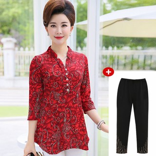 Setelan Kaos  T shirt O neck Lengan  Pendek rok Mini Motif  