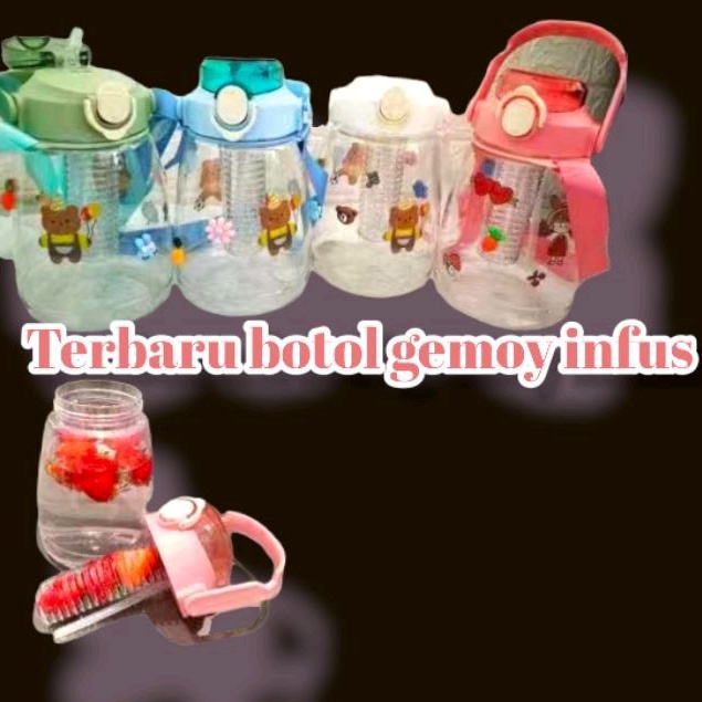 Terbaru Botol gemoy + stiker 1,2Liter +/infus