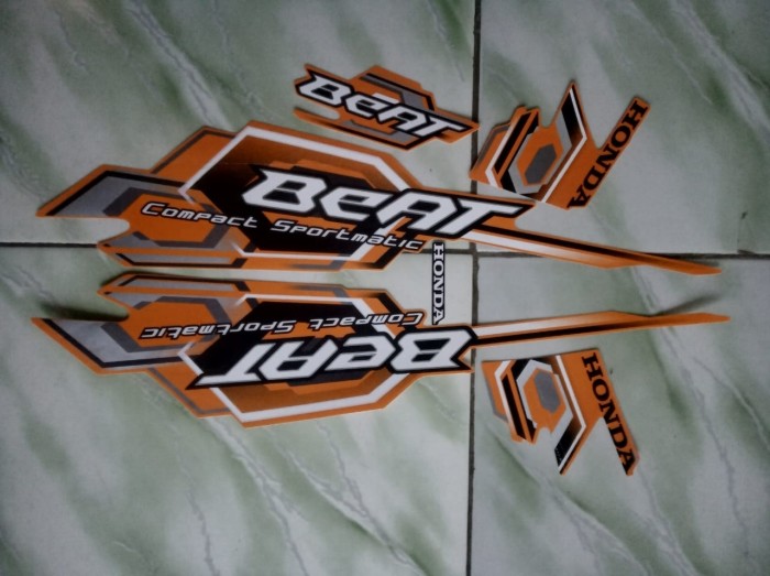 stiker striping honda beat karbu 2008 oren