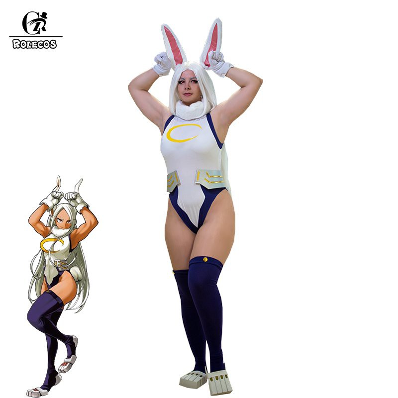 MHA Cosplay Costume Rabbit Hero Miruko Sexy Jumpsuit BNHA Bunny Girl Cosplay Rompers Suit