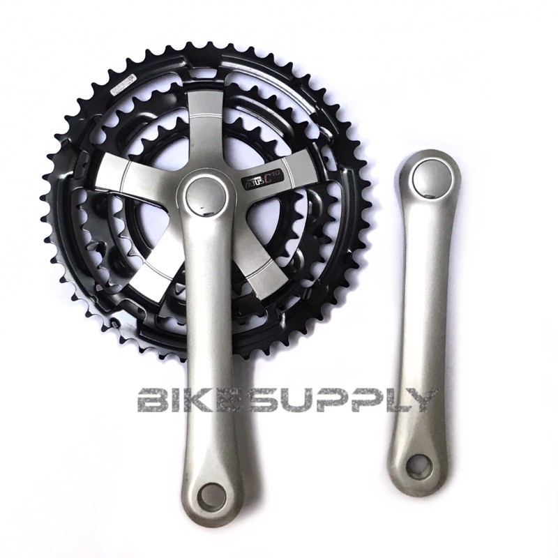 Crank Set Sepeda Merk Shimano Altus C10 / CT10 48T Triple 3 Speed Triple Japan Vintage NOS Panjang A