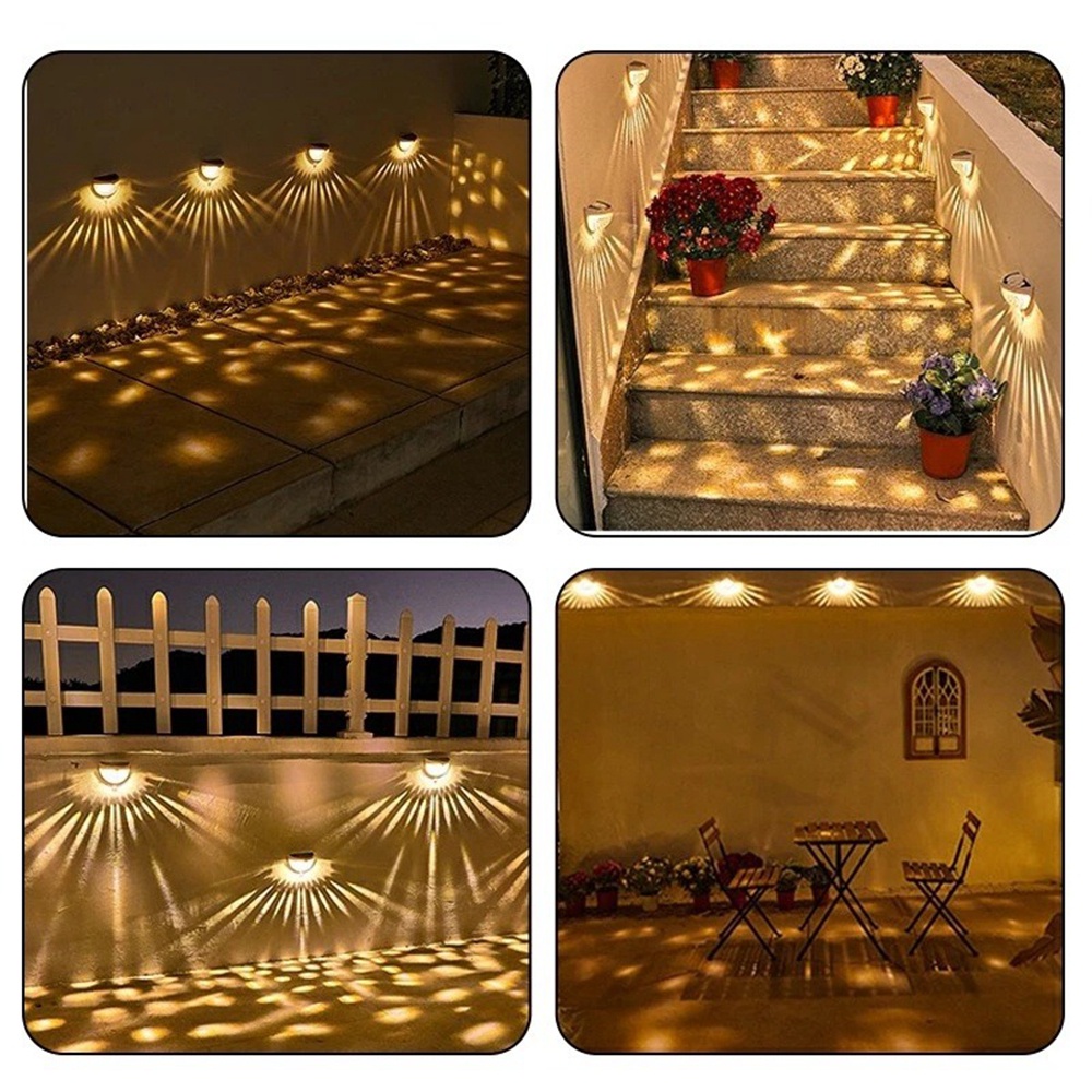 2pcs Lampu Malam LED Tenaga Surya Bentuk Setengah Lingkaran Anti Air Untuk Dekorasi Taman