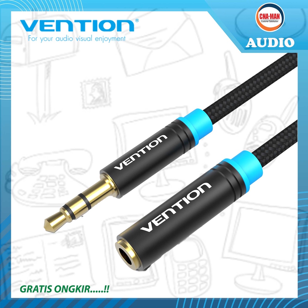 Vention Kabel Audio Aux 3.5mm Male to Female Braided Earphone 3M 5M