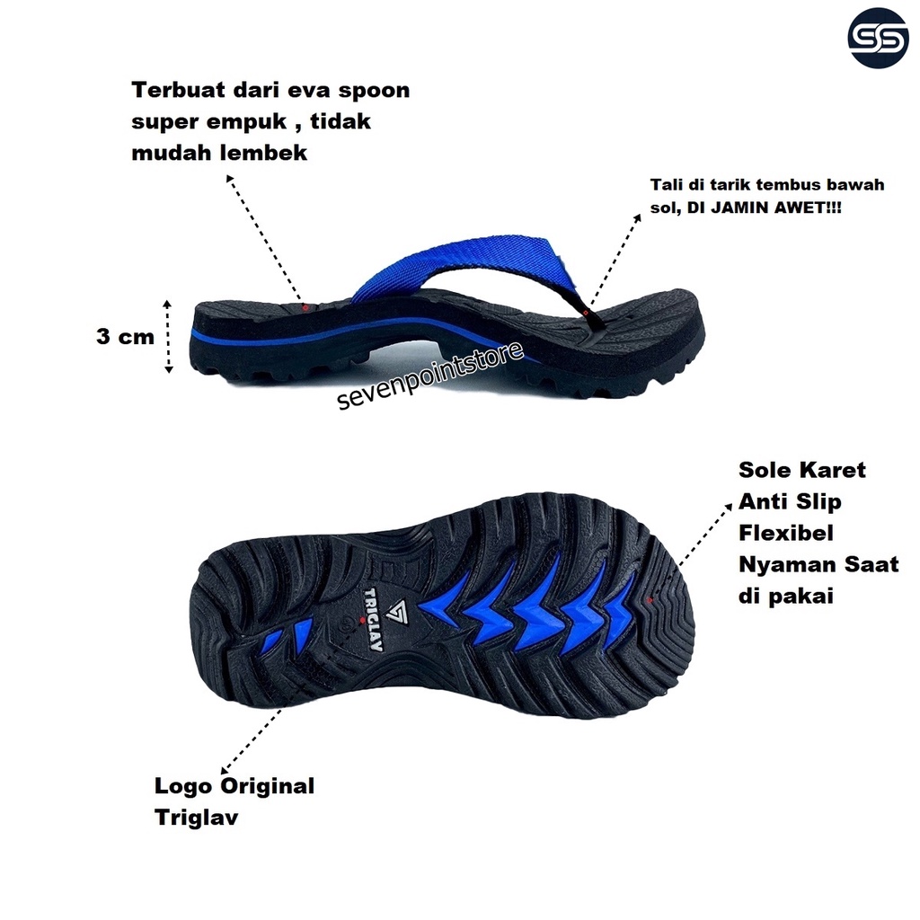 Sandal Gunung Pria Original Triglav Outdoor Hiking Cowok Sendal Jepit Dewasa Terbaru