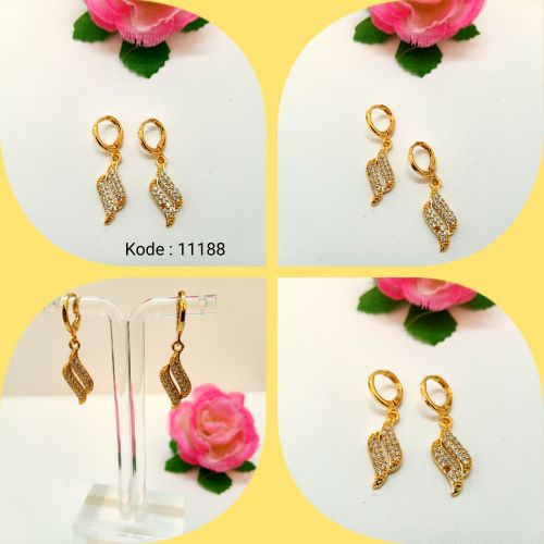 [BAYAR DITEMPAT] P11188  Anting Jurai Lapis Emas Pusat Xuping Jakarta