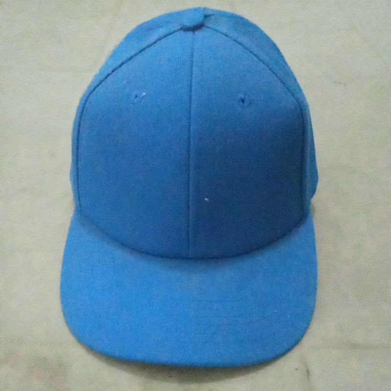 topi baseball polos biru