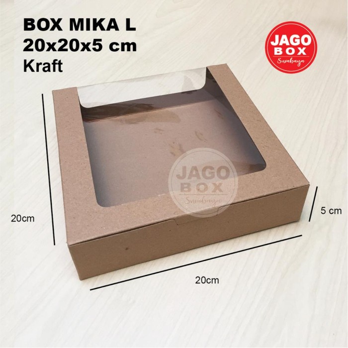 Box Kotak Kue Snack Mika L 20x20x5 cm KRAFT