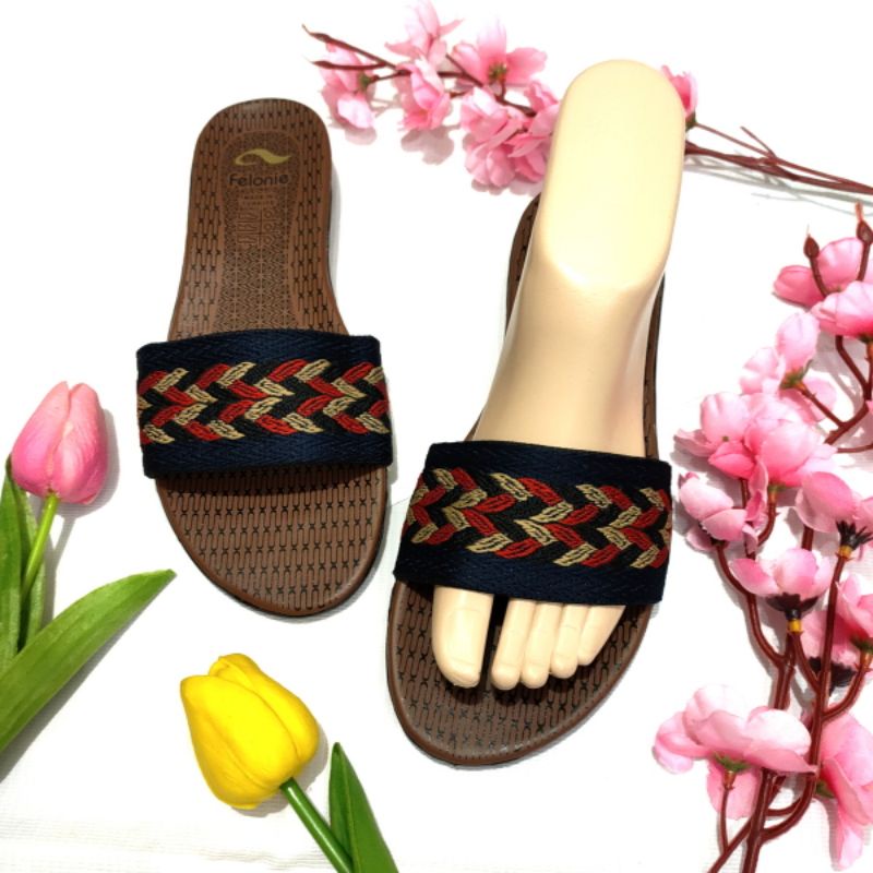 Sandal Wanita murah selop ( Felonie MRA 01 rajut ) turki rajut terbaru