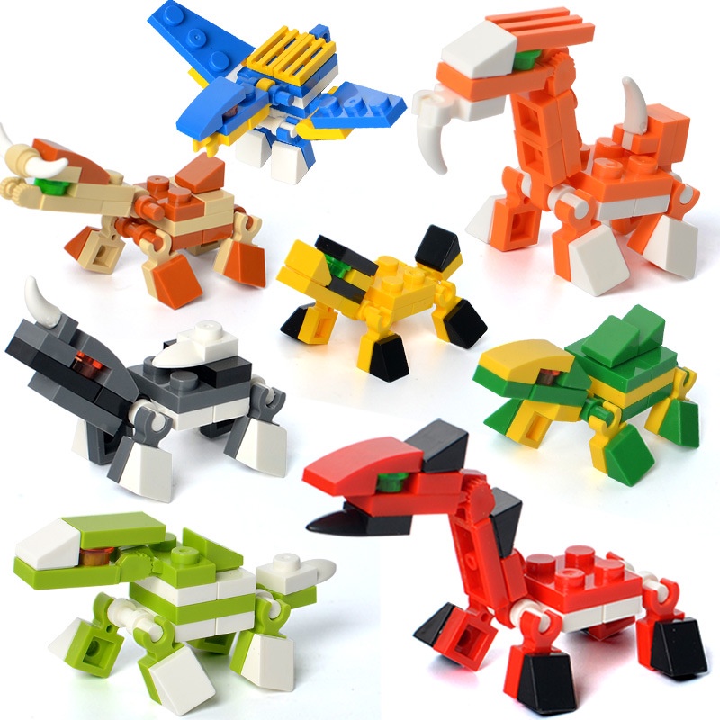 (COD) 8IN1 Mainan Balok Dinosaurus Mainan Anak Edukasi DIY 3D Puzzle Brick Balok Susun