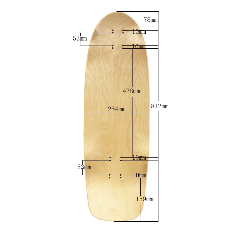 Papan Seluncur Kosong 32inci 7 Lapis Bahan Maple Rusia