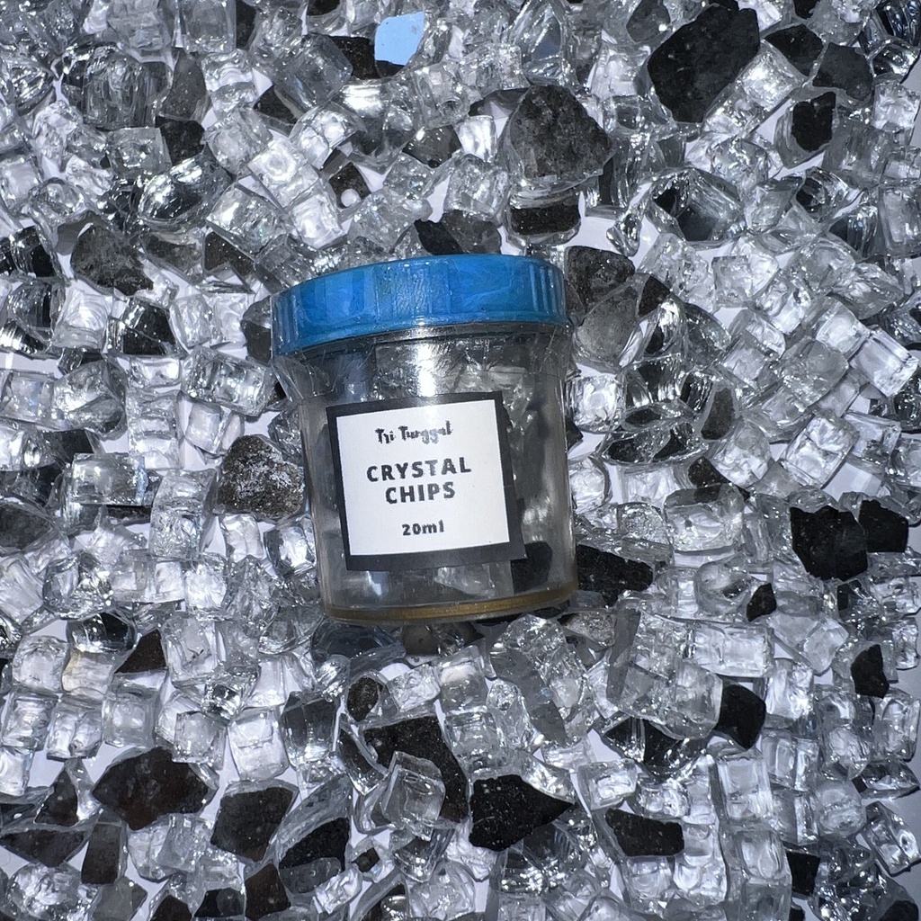 Crystal Stone CLEAR Batu Kristal 20cc Murah Berkualitas Bagus Pecahan Batu Kaca quartz brazil healing crushed Crystal Chips Hiasan Resin Padat Padatan DIY Craft Dekorasi Manik glass shards nuggets fairy chips mica flakes geode Grosir Prakarya Malang