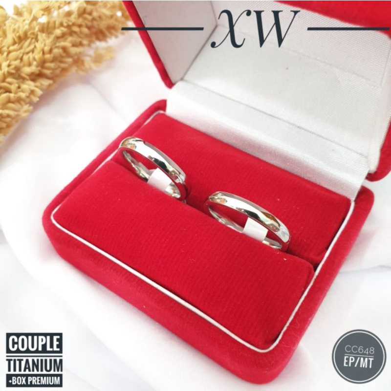 PAKET Cincin Couple Titanium TERMURAH (Termasuk BOX)