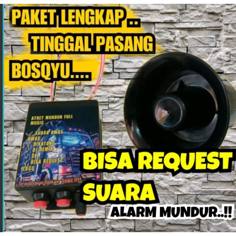 klakson mundur mobil / alarm atret lagu / atret mundur mp3 lagu /alaram mundur truk 12/24VOLT