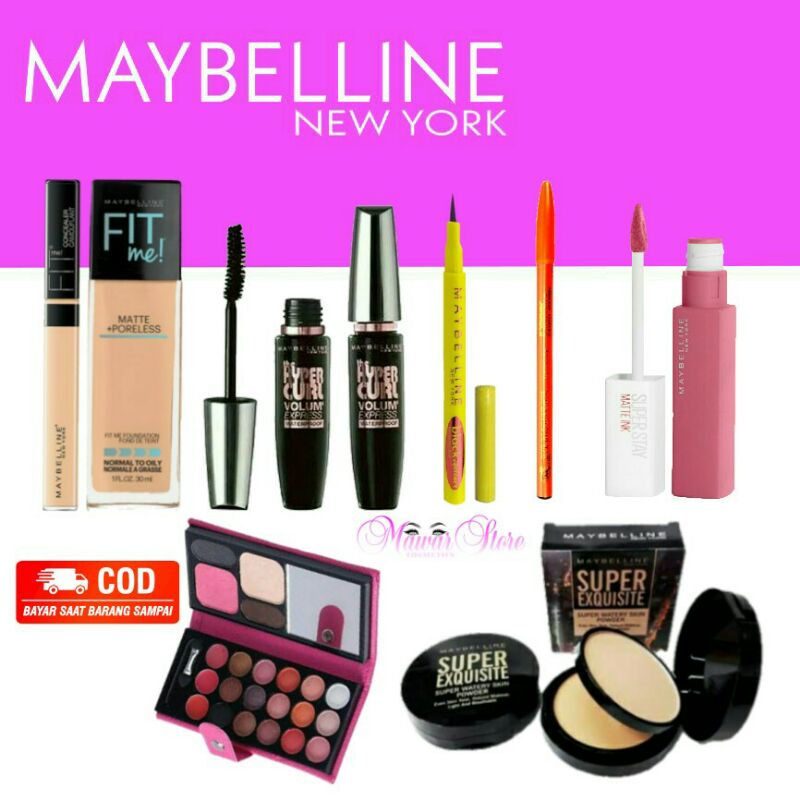 Paket kosmetik super lengkap murah / Kosmetik maybelline + paket kosmetik 8 in 1