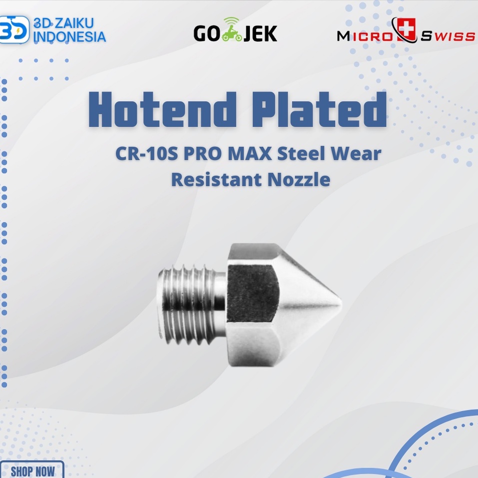 Micro Swiss CR-10S PRO MAX Hotend Plated Steel Wear Resistant Nozzle