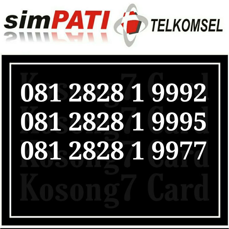 Kartu Simpati 4G ABAB Triple 999 Nomor Cantik Nomer Telkomsel