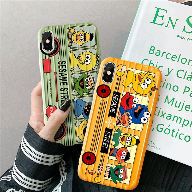 Trunk Style Cartoon Sesame Street Paiting Silicone Case