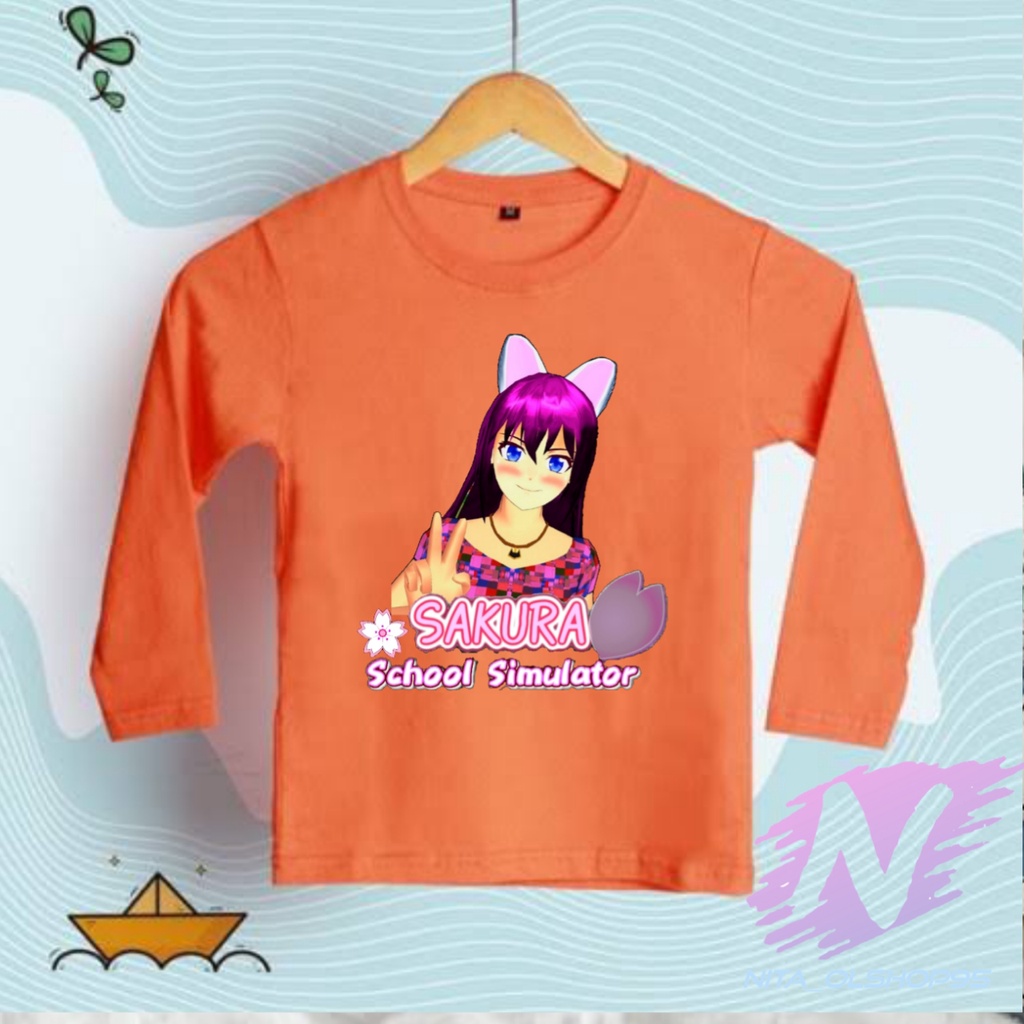 SAKURA SCHOOL SIMULATOR TERBARU kaos anak lengan panjang sakura school simulator baju kaos anak sakura