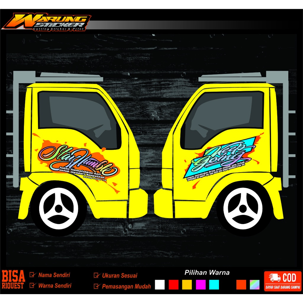 Jual Sticker Pintu Samping Hologram Cabin Truck Canter Giga Elf