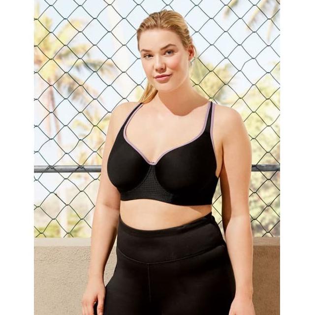 Sports Bra Crivit Medium Activity Black Purple List